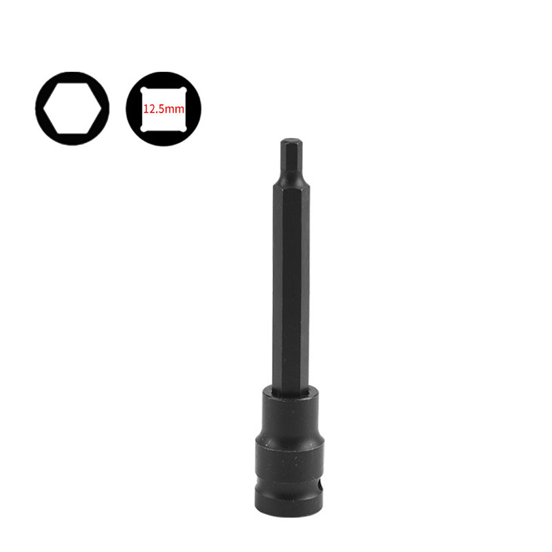 1PCS 150MM 1/2' Drive Hex Bit Sockets H4 H5 H6 H8 H9 H10 H12 H14 H19 Hexagonal Screwdriver Bit Socke