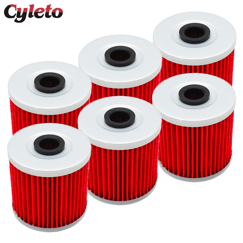 2/4/6pcs Cyleto Motorcycle Oil Filter for Kawasaki KL250 KL600 KL650 Tengai 650 KLR250 KLR600 KLR650