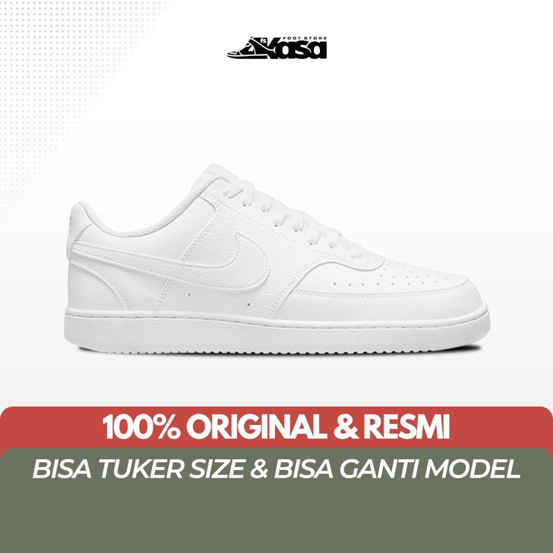 Sepatu Sneakers Pria Nike Court Vision Low Triple White JDW