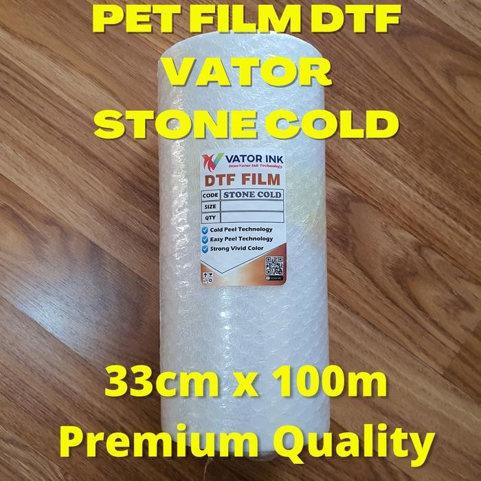 

PET FILM DTF VATOR STONE COLD ROLL 33CM X 100M SABLON DTF TINTA DTF