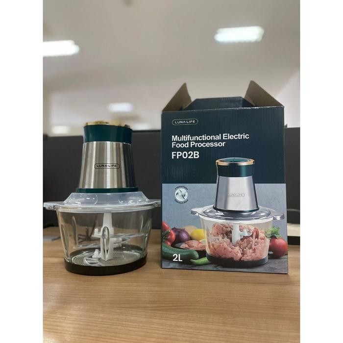 CHOPPER LUNA LIFE KACA FB02P KAPASITAS 2 LITER / CHOPPER LUNA LIFE PENGGILING DAGING MULTIFUNGSI