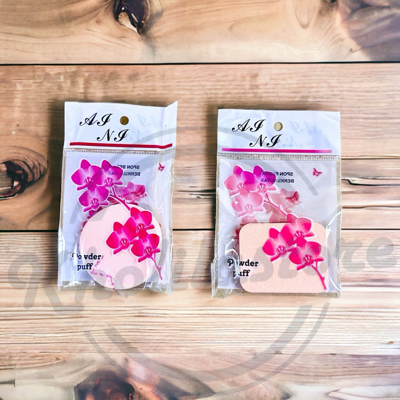 

New (24 Pcs) Powder Puff Sponge Bedak Aj Nj Bulat & Persegi Esco Best Seller