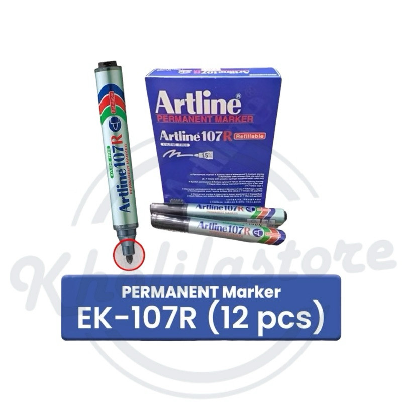 

Promo (12 Pcs) Artline Spidol Permanent Marker Ek-107R Best Quality