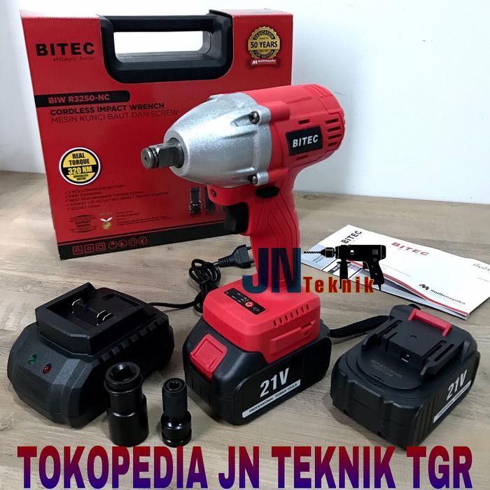 CORDLESS IMPACT WRENCH BITEC BIW R3250 MESIN PEMBUKA BAUT BITEC 21VOLT