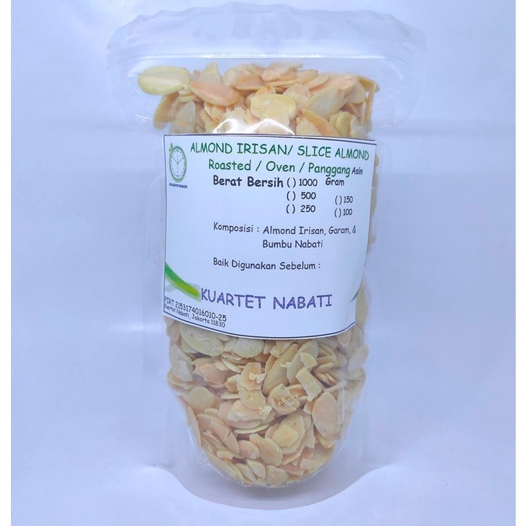 

Terlaris! 250gr Roasted Almond Slice Irisan - Oven - Panggang - ng - Vegan Varian Rasa / Asin by