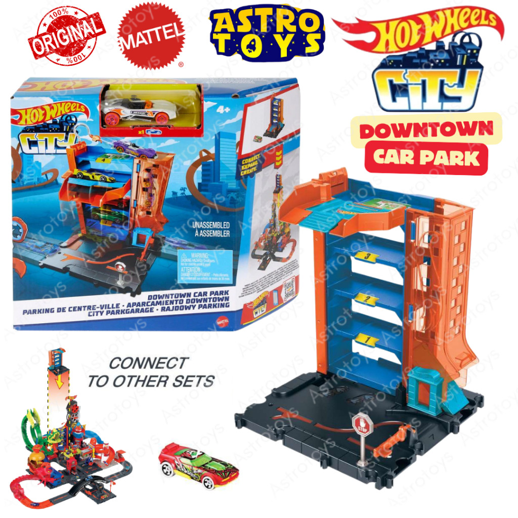 Track Hot Wheels City Downtown Car Park Original Mattel / Mainan Lintasan Jalanan Mobil Hotwheels