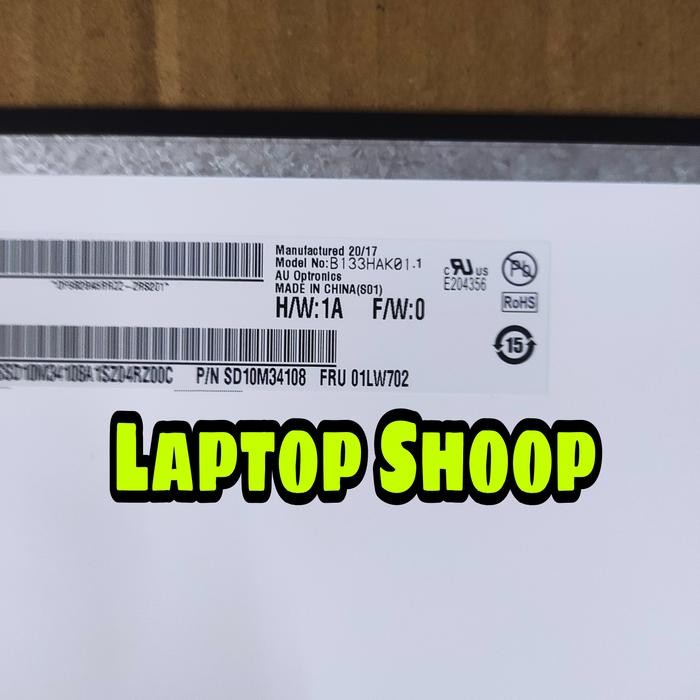 LAYAR LED LCD LENOVO THINKPAD L380 TOUCHSCREEN B133HAK01.1 B133HAK01.2