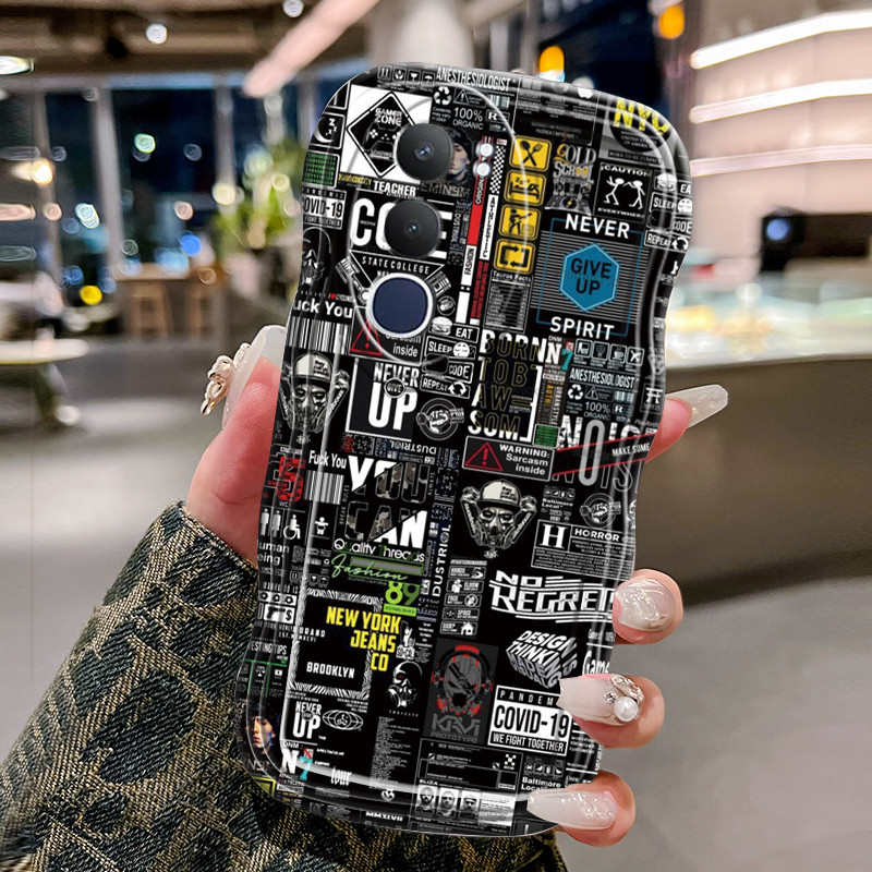 Casing Hp Untuk VIVO Y29 4G Case Casing HP gelombang Kesing Silikon Softcase Kasing Pola kacau Cesin