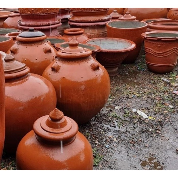 GENTONG DENGAN TUTUP GENTONG TANAH LIAT BISA UNTUK TEMPAT AIR Kode 547