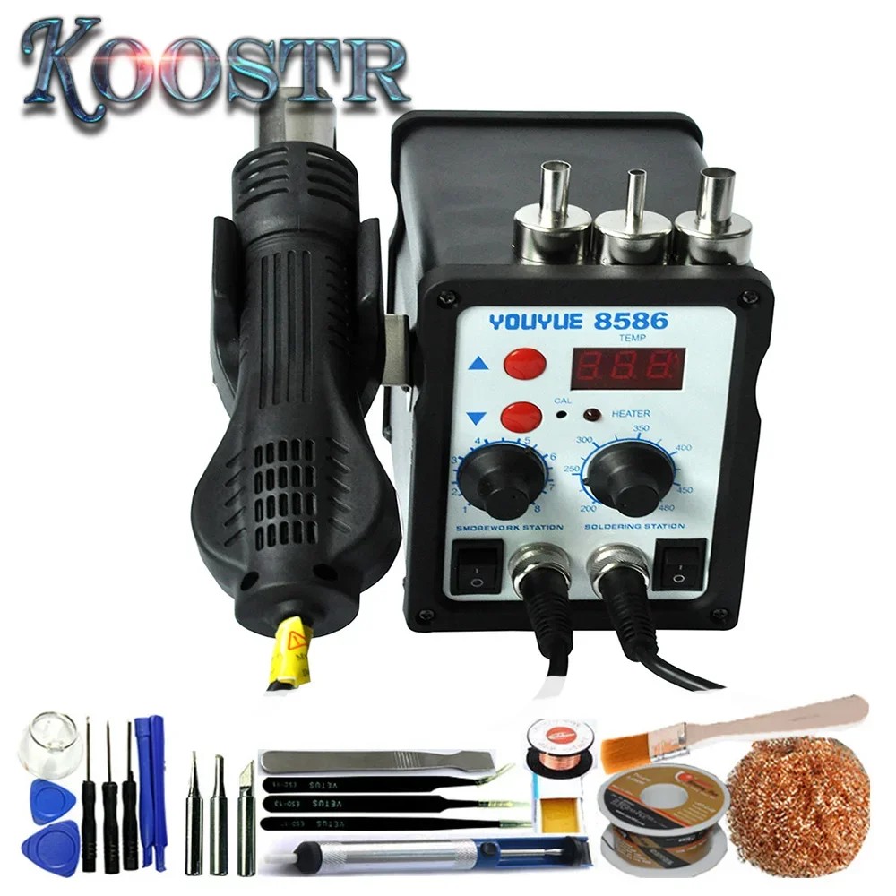 220V/110V 700W Soldering Station 2 in 1 SMD Rework Station Hot Air Gun + Electric solder iron Statio