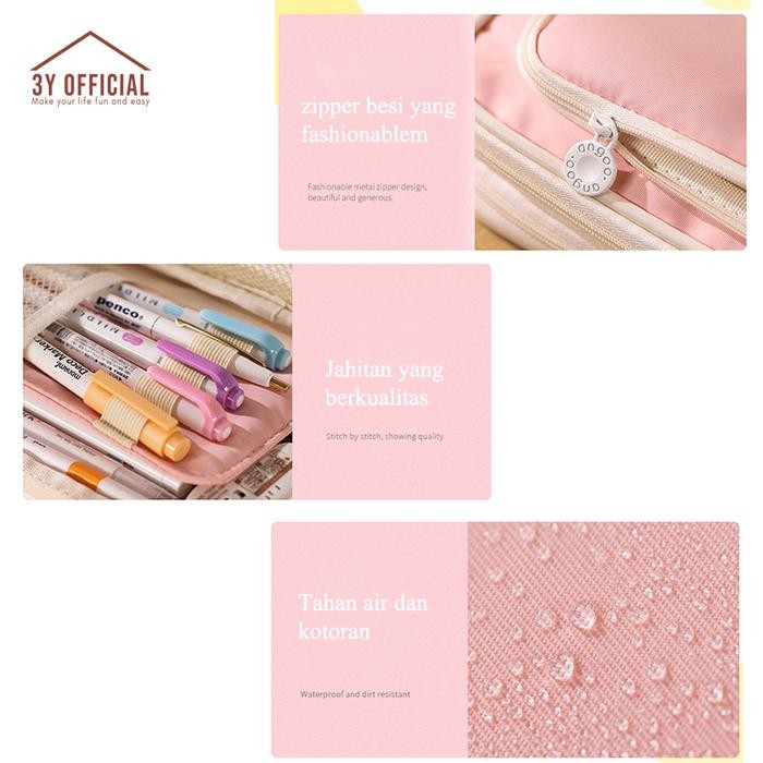 

3Y ANGOO MACARON WINDOW PENCIL CASE KOTAK PENSIL TEMPAT MAKEUP GAYA KOREA BESAR ALAT STATIONERY