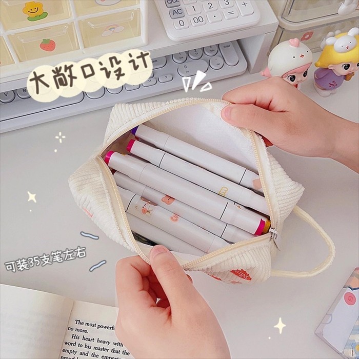 

KENSHO POUCH AESTHETIC KAIN CORDUROY HANDLE LUCU / KOTAK PENSIL KAIN