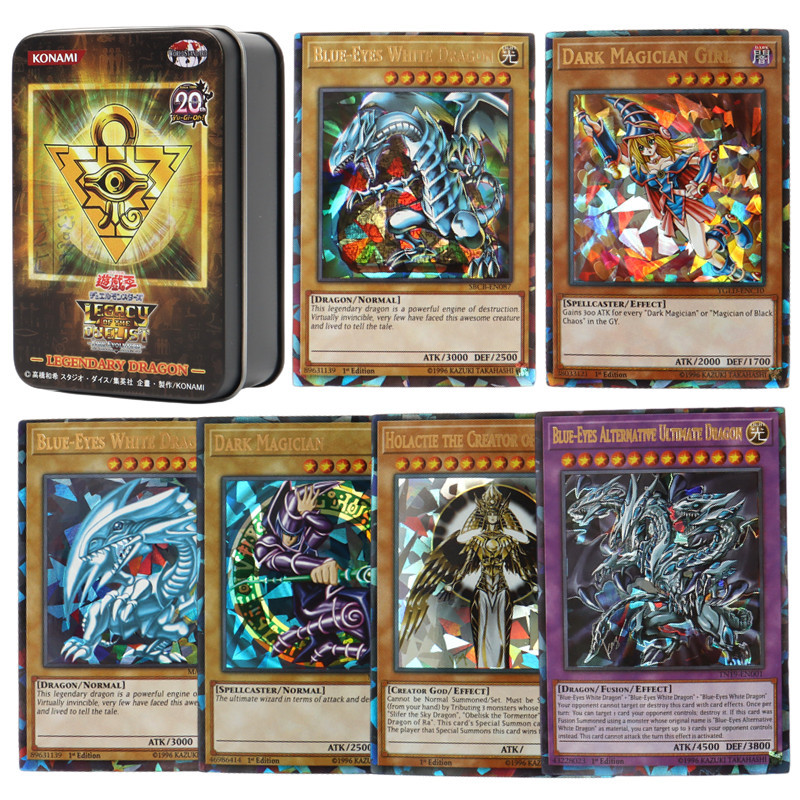 72Pcs Yugioh Cards With Tin Box Yu Gi Oh Card Holographic English Version Golden Letter Duel Links