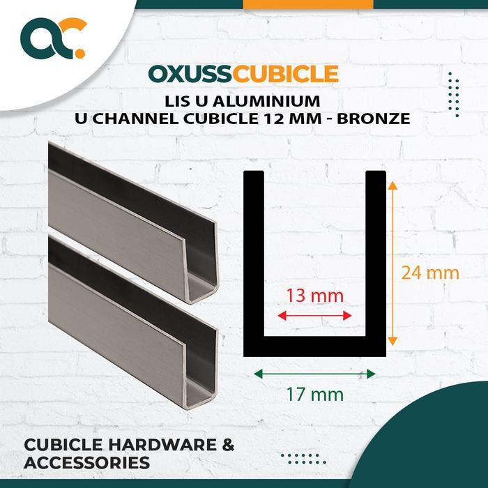 Lis U Aluminium / U Channel Cubicle 12 MM - Bronze