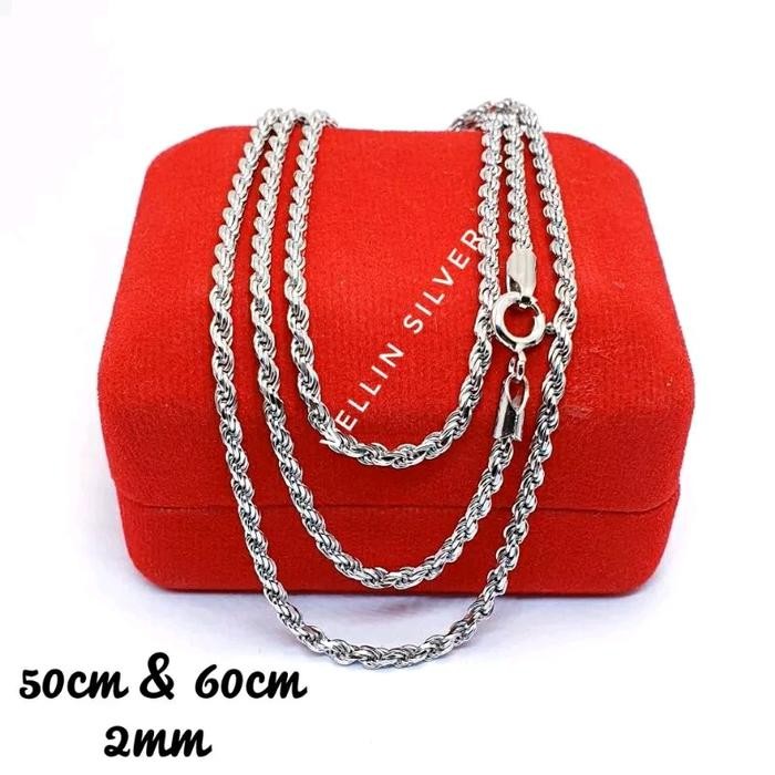 PREMIUM Kalung Perak Pria Model Tambang Silver 925