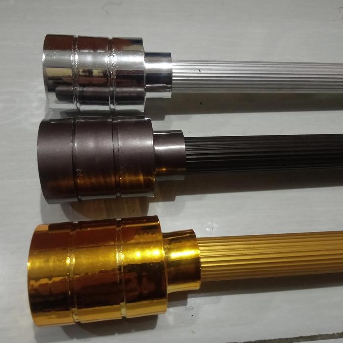 PREMIUM batang gorden minimalis full set - tiang besi gorden- pipa bulat - rel