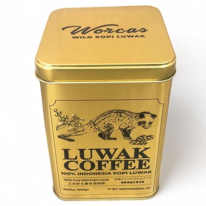 

Kopi Luwak asli 100 gram gold tin can
