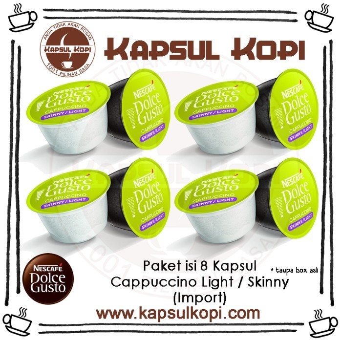

Paket 8 KapsulKopi Light Cappuccino Nescafe Dolce Gusto Impor Capsule