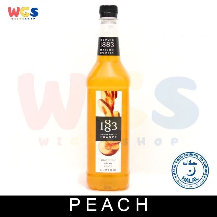 

Syrup 1883 Maison Routin France Peach Flavored 33.8 fl oz 1ltr