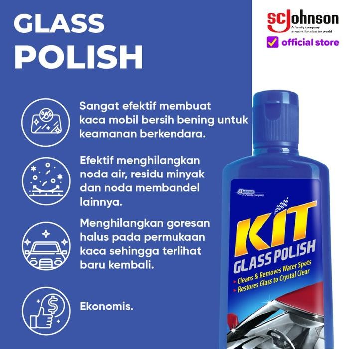 Kit Glass Polish Membersihkan Menghilangkan Obat Jamur Dan Goresan Halus Kaca Mobil 170Ml