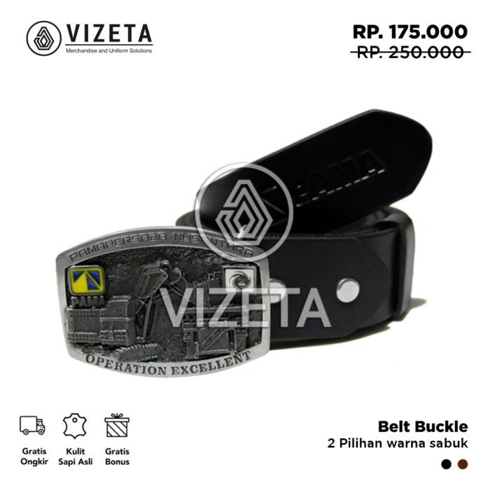 PREMIUM Sabuk Tambang Pama Operation Excellent Gesper bhn Kulit Asli by Vizeta