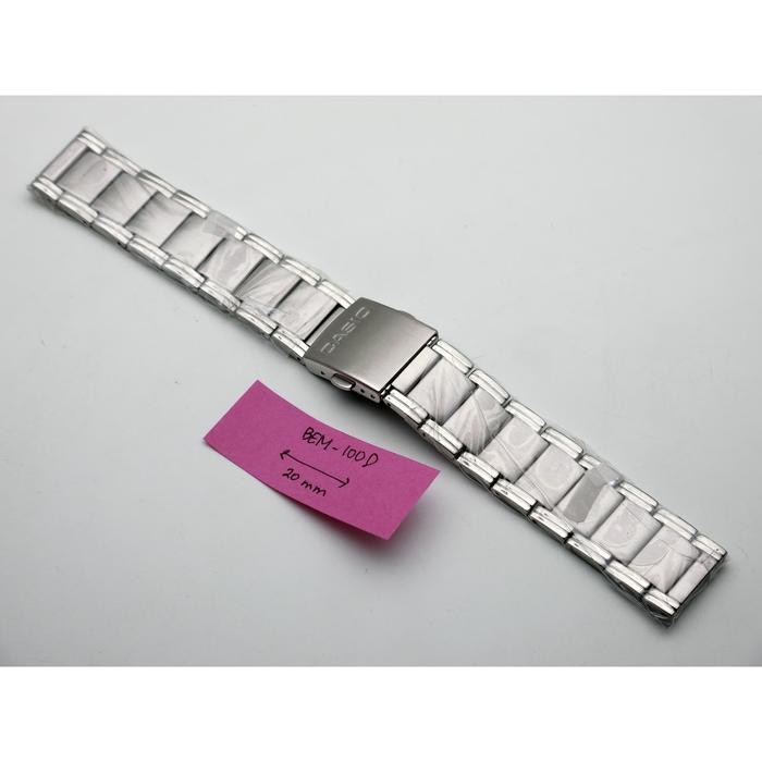 PREMIUM Tali Strap casio BEM-100D Original BEL-100 BESIDE STAINLESS 20MM