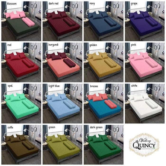 PREMIUM Sprei Valery Quincy Polos Katun Jacquard Uk 180x200 Tinggi 30 Emboss