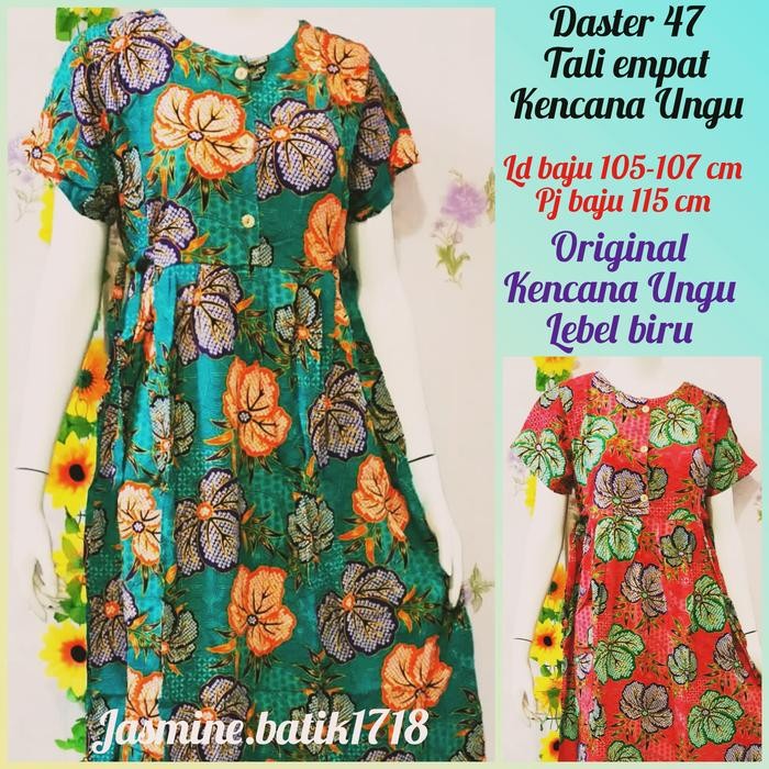Daster 47 Tali Empat Kencana Ungu Oeiginal Lebel Biru