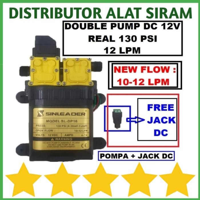 POMPA DC 12V DOUBLE PUMP 12L/M DC CUCI MOTOR STEAM MISTING JET CLEANER