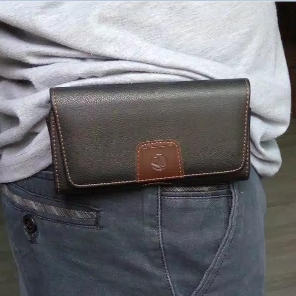 Sarung Hp Dompet Hp Pinggang Kulit Asli Import Horizontal