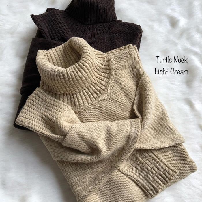 Harga Promo Sweater Turtleneck Pria Rajut Wool Tebal.