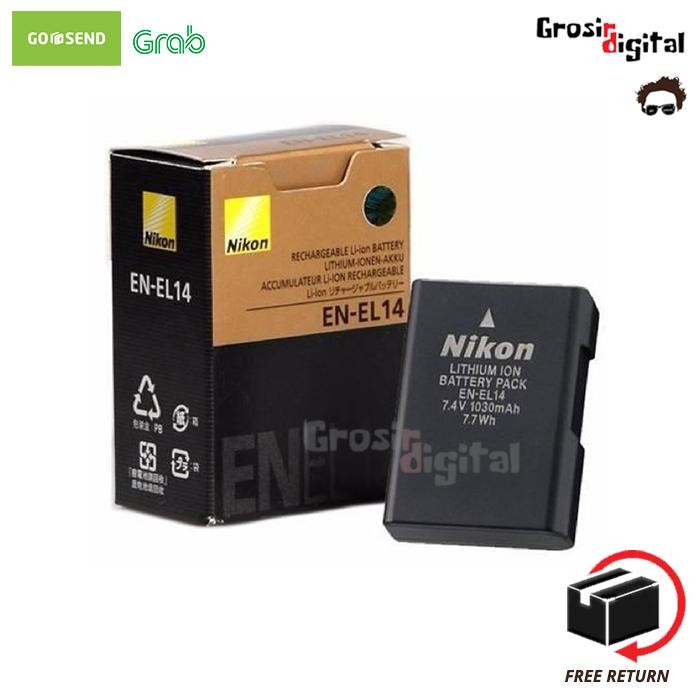 TERBARU Baterai Nikon EN-EL14 for Df, D3100, D3200, D3300, D5100, D5200, D5300
