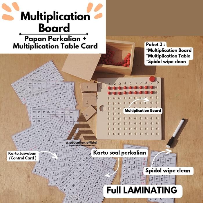 Multiplication Board Montessori Papan Perkalian Gals