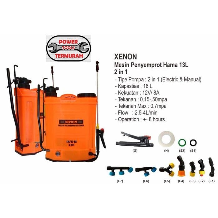Electric Sprayer 2In1 Xenon 13L Alat Mesin Semprot Hama Bisa Manual