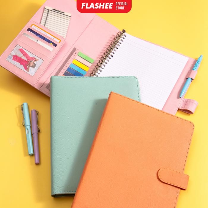 

PAKET BINDER KULIT POLOS EKSKLUSIF LOOSE LEAF GARIS POLOS A5 20 RING KODE 1043