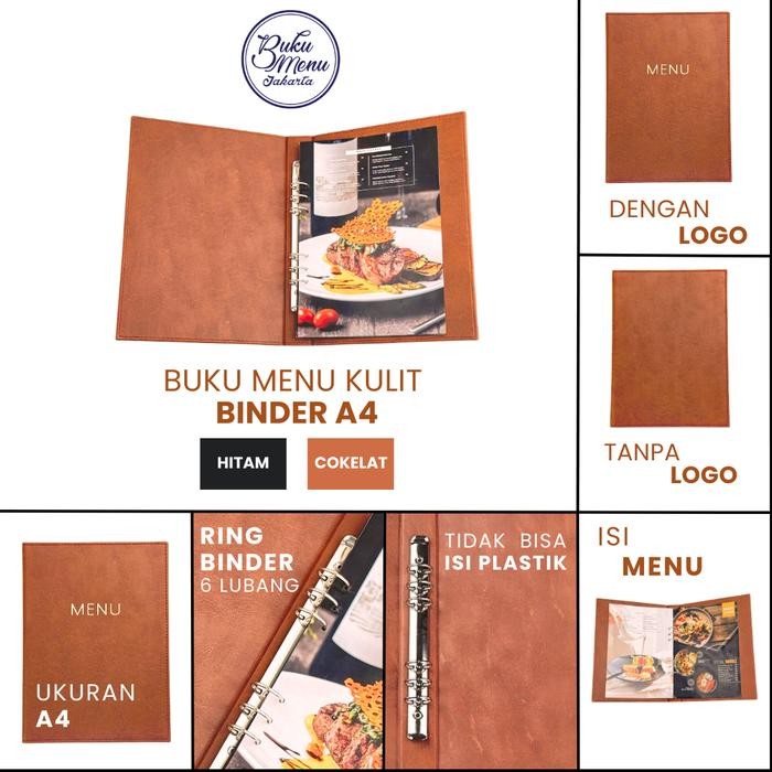 

BUKU MENU JAKARTA - BUKU MENU KULIT PREMIUM RING BINDER 6 LUBANG (TANPA PLASTIK) A4 COKLAT (POLOS