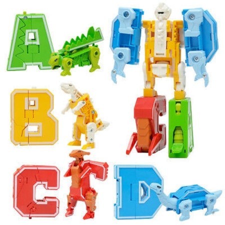 robot dinosaurus deformasi ABCD / robot huruf / roobot angka / mainan roobot