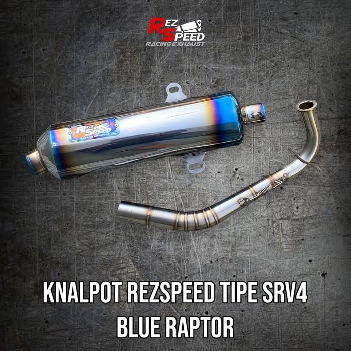 Knalpot Rez Speed Tipe Srv4 Dan Srv Blue Raptor Fullstainles Logo Titanium Cms Aerox Beat Vario 110