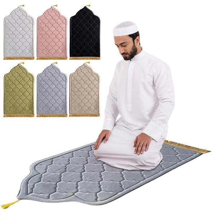 Sajadah Kubah Tebal Lembut Dan Empuk Memiliki Bahan Busa Serat Motif Polos Warna Dengan Ukuran