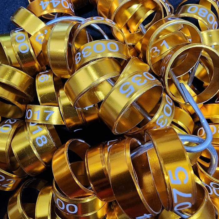 ring ayam tarung 5buah gelang kaki tanda ayam spt wing band warna nomo