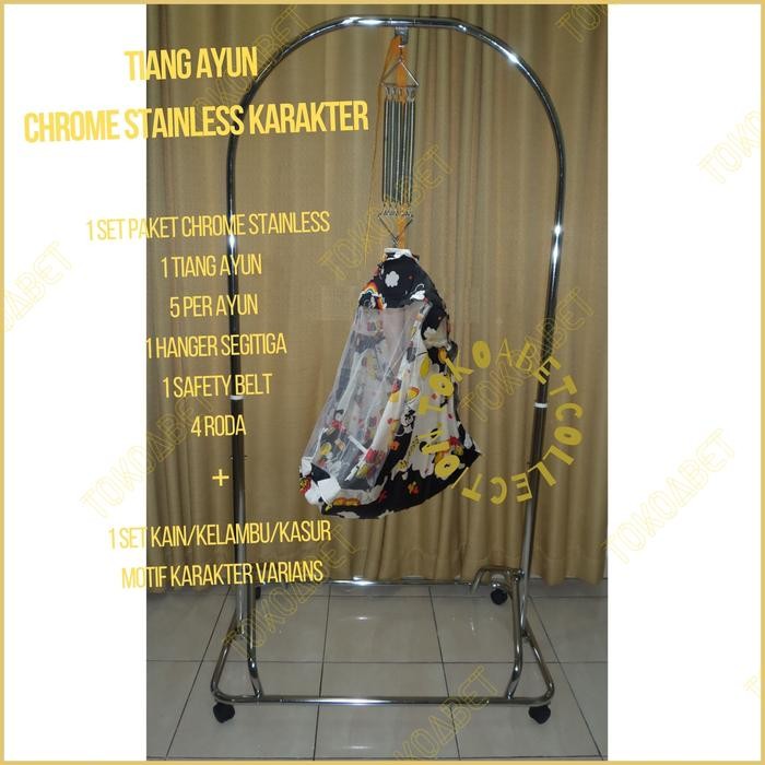 Tiang Ayunan Bayi Perlengkapan Tidur Bayi Ada Roda Ayun Karakter