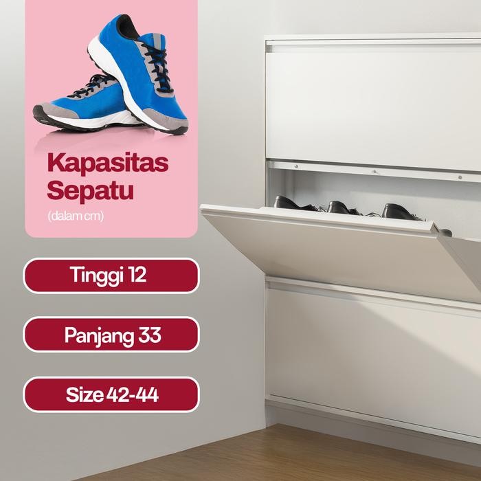 Rak Sepatu Besi - Rak Sepatu Susun Tertutup Minimalis - 4 Tingkat