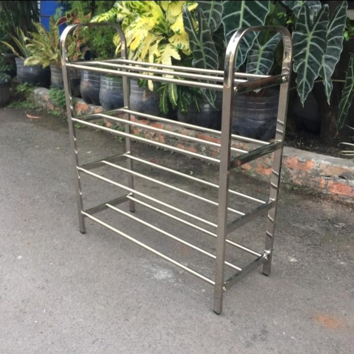 Rak sepatu stainless 4 susun