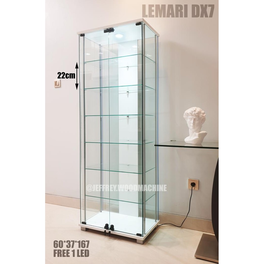 LEMARI RAK SEPATU MAHAL MEWAH KOLEKSI PUTIH KACA 60 CM 60CM 1 2 PINTU