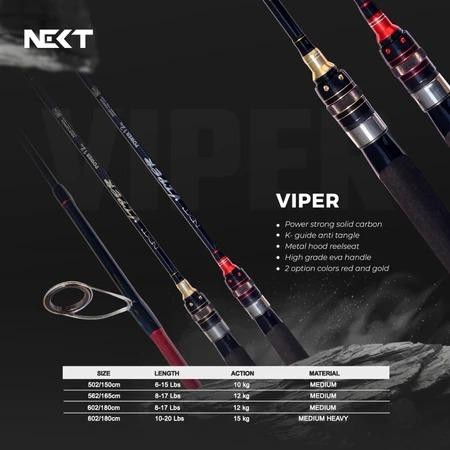 joran pancing next viper solid carbon medium bervarian ukuran