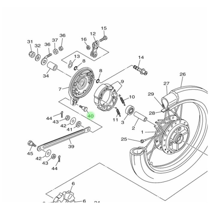 Baut Besi Tahanan Tromol Rem Belakang Jupiter Z 115 Robot Vega Zr Rr Kode 068