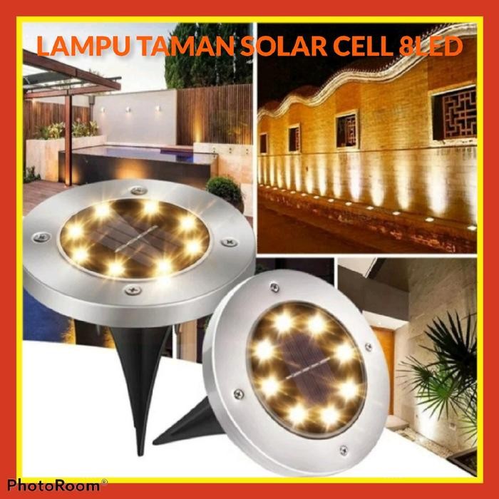 PREMIUM Lampu Taman Hias LED Tanam Lantai Tenaga Surya Matahari Solar Panel Cell Deck Light Halaman