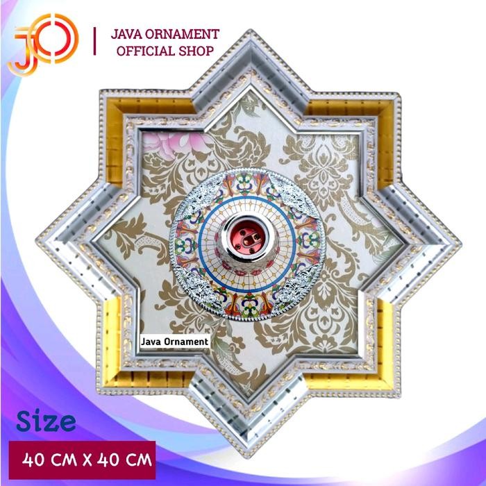PREMIUM Ornamen Hiasan fitting lampu plafon pvc 40x40 Bulat Aksesoris