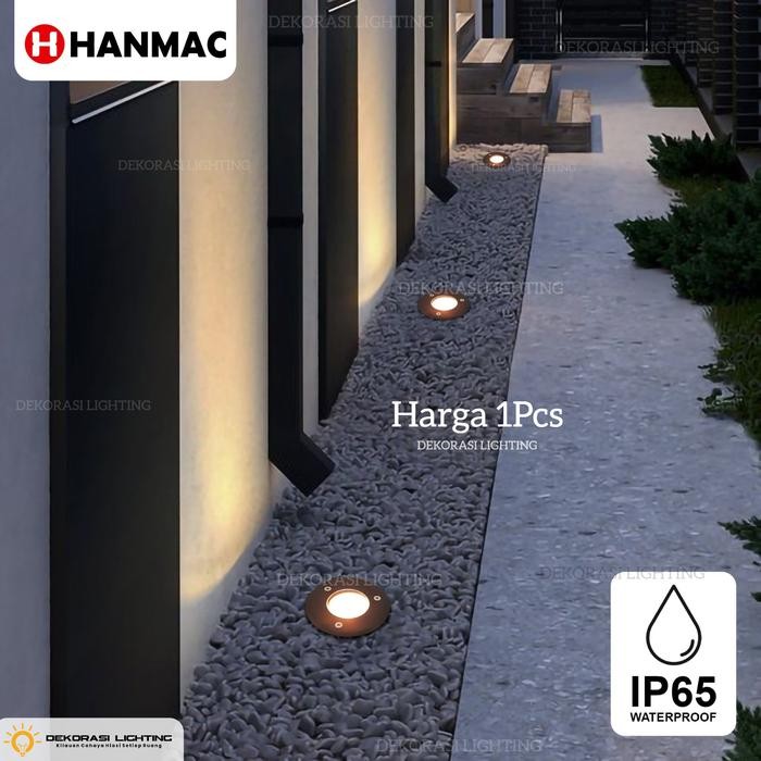 Lampu lantai body hitam taman sorot waterproof outdoor ip65 led dekor