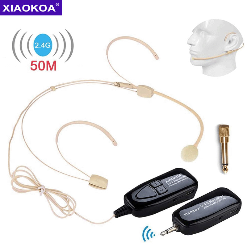XIAOKOA 2.4G Wireless Microphone System Wireless Microphone Headset